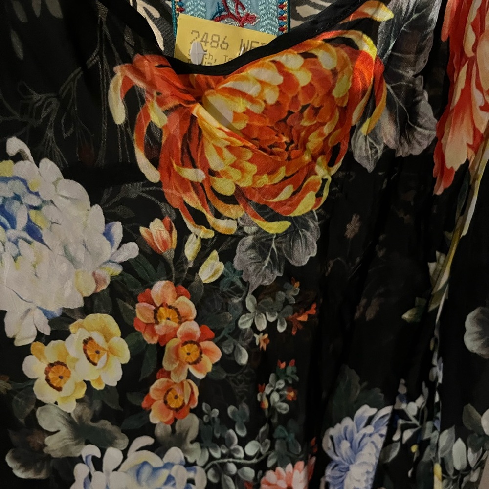 Johnny Was Floral Embroidered straps long floral dress - Picture 4 of 15